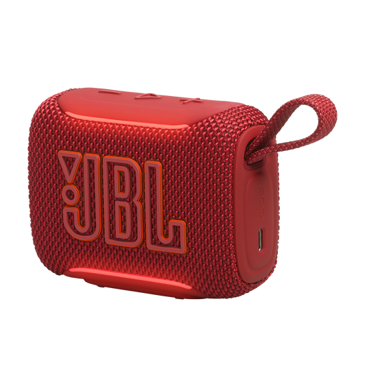 JBL Go 5 - Red - Ultra-portable waterproof and drop-proof speaker with JBL legendary sound and ambient edge lighting - Detailshot 1 image number null